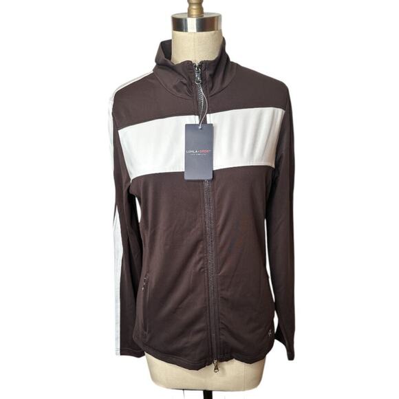 Lohla Sport The Bond Girl Brown Zip Up Track Active Jacket Women's Size S NWT - Picture 1 of 5
